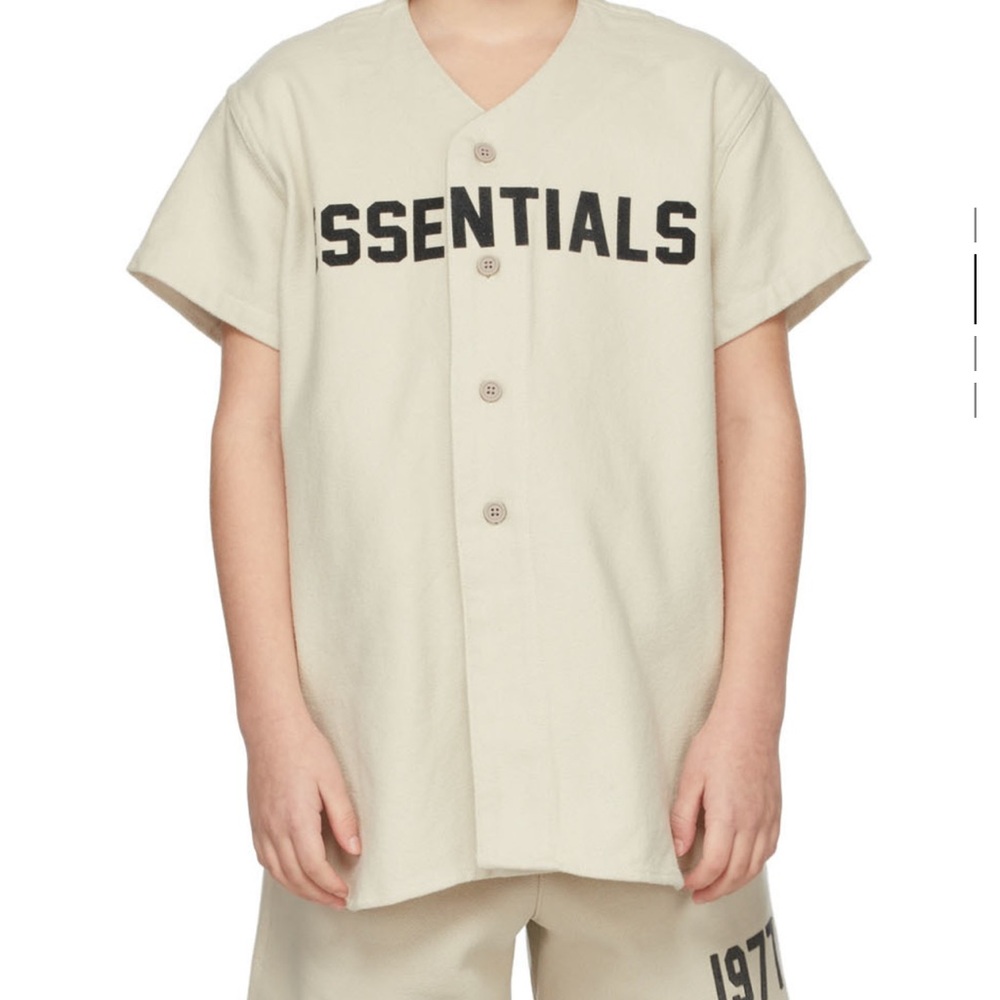Kids Essentials Fear of God baseball jersey
